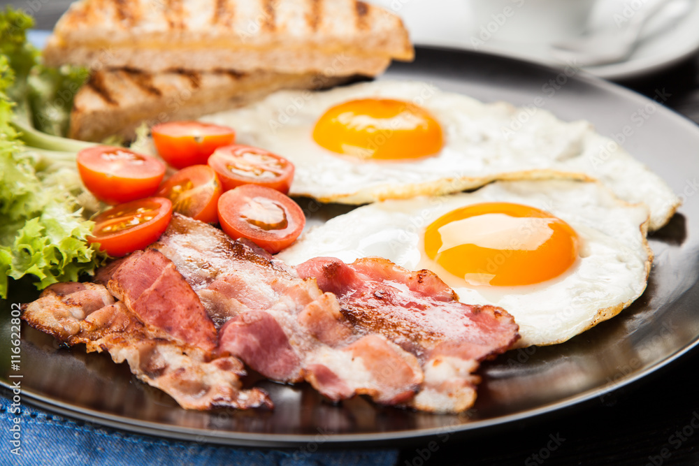 Traditional breakfast on a plate Traditional breakfast on a plate