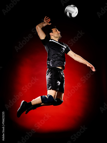volley ball player man isolated