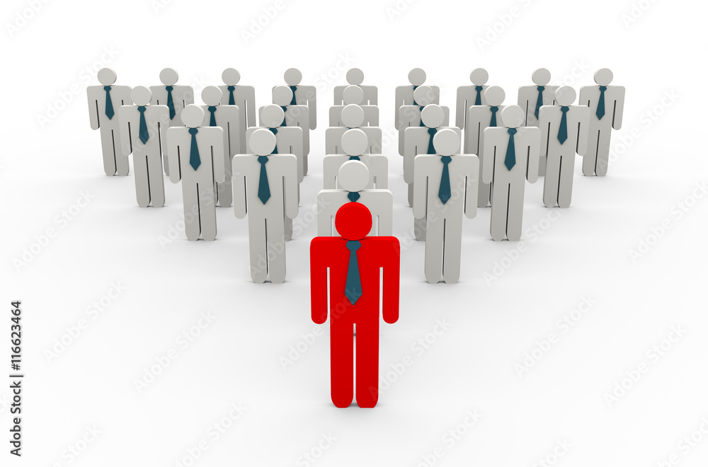 3d red business leader 3d red business leader