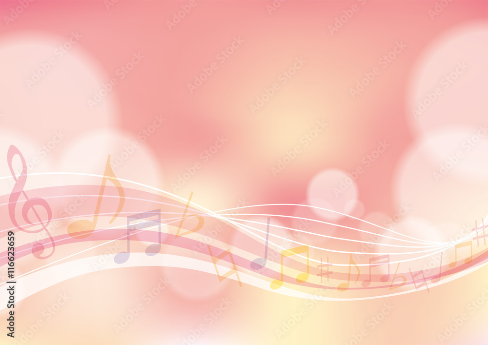 Fototapeta premium music wavy background pink