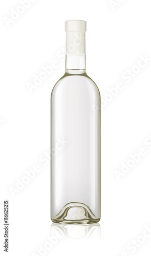 mockup realistic transparent water wine vodka isolated bottle vector
