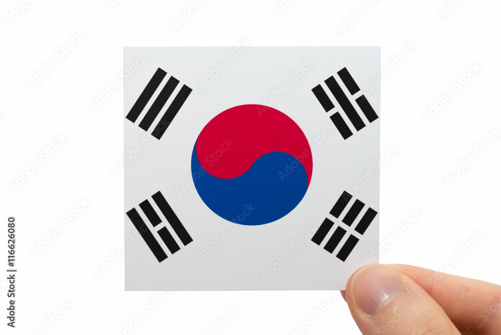 韓国の国旗イメージ 白背景 韓国の国旗イメージ 白背景