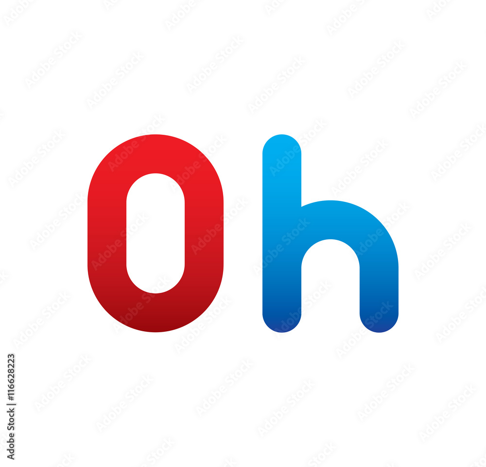 0h logo initial blue and red 0h logo initial blue and red
