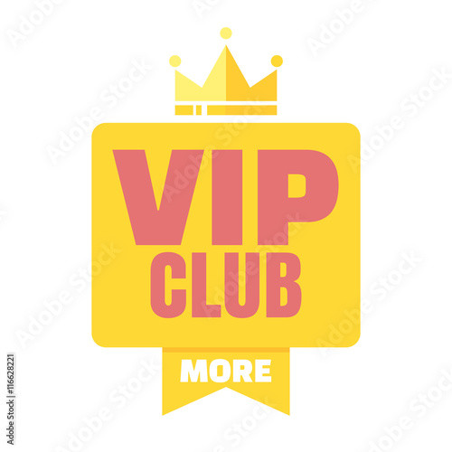 VIP club logo in flat style, members only banner