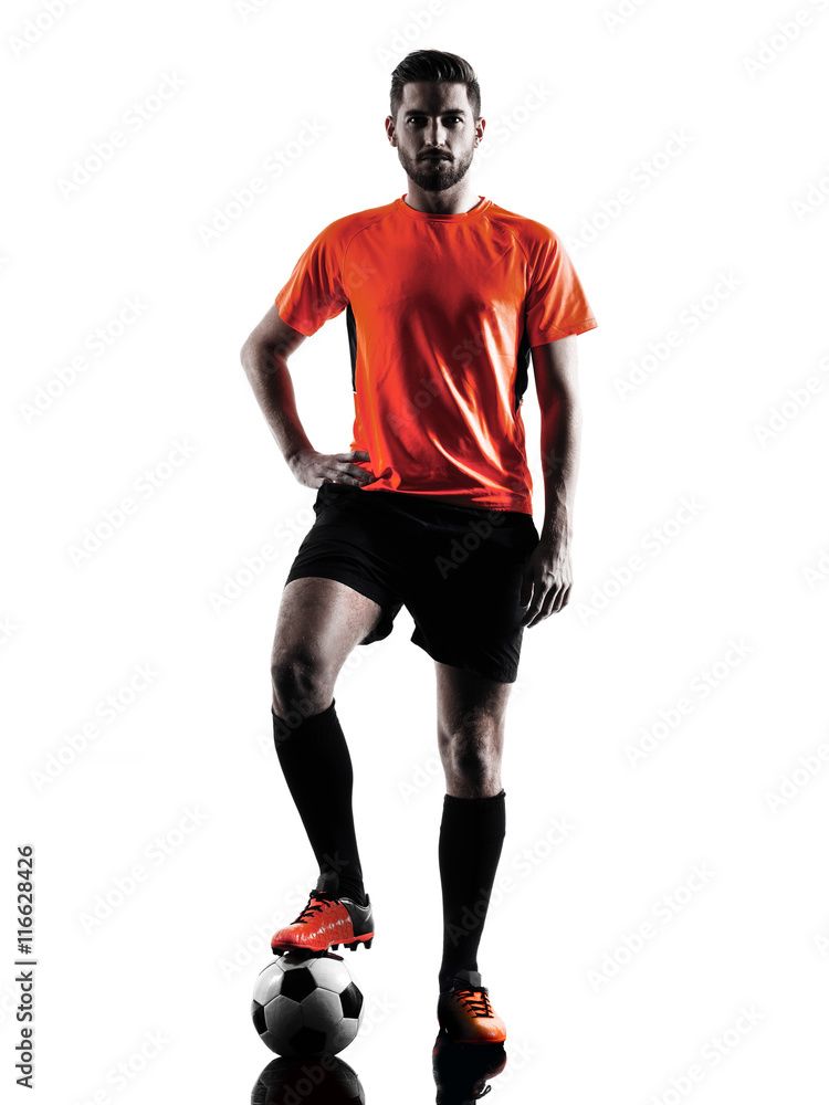 Obraz premium Soccer player Man Isolated silhouette