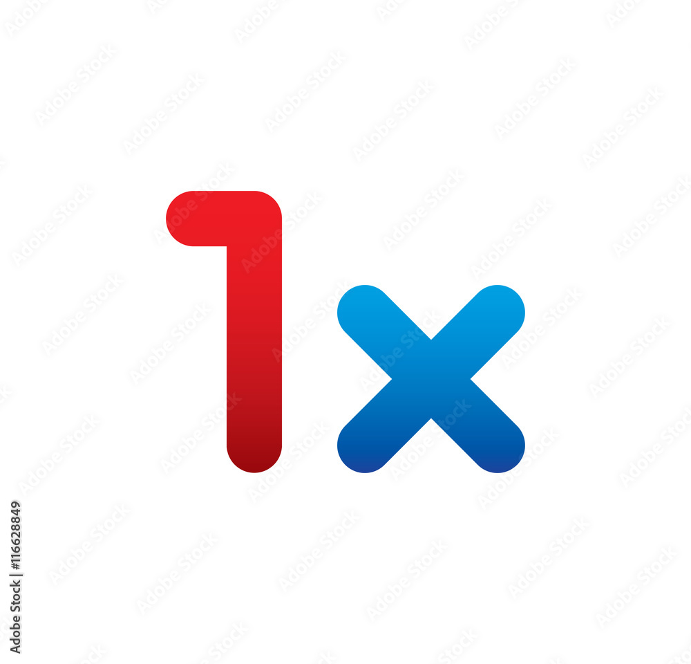 Obraz premium 1x logo initial blue and red 