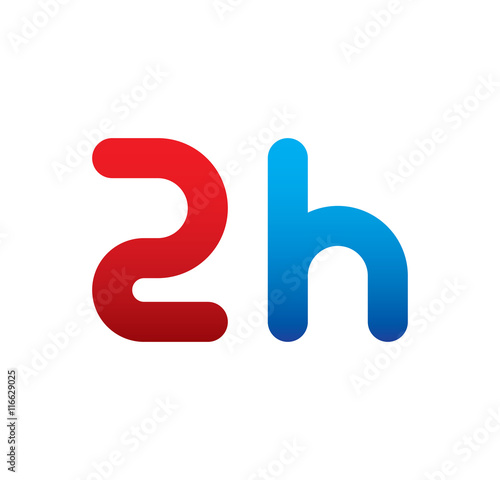 2h logo initial blue and red 