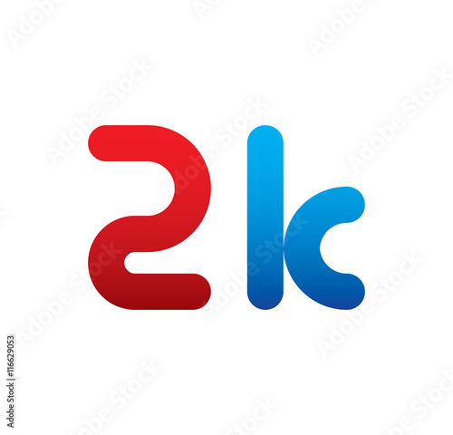 2k logo initial blue and red 