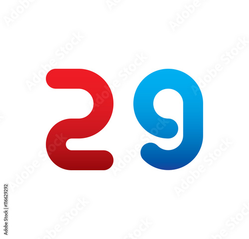 29 logo initial blue and red 