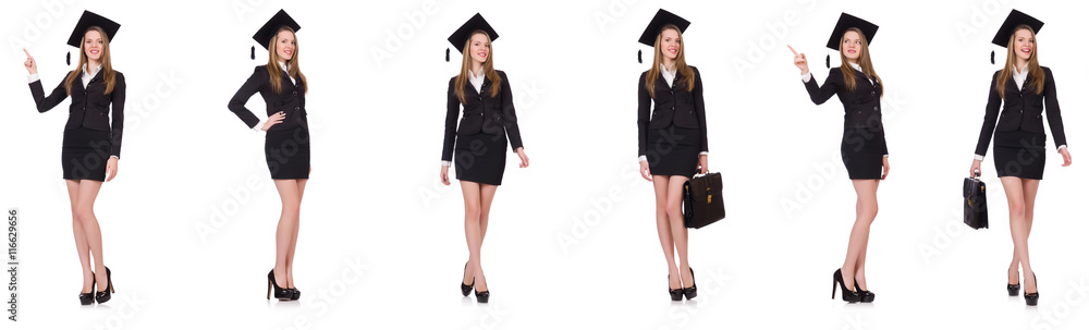 Woman student isolated on white background Woman student isolated on white background