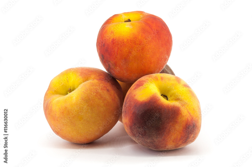 Ripe peach fruit isolated on white background Ripe peach fruit isolated on white background