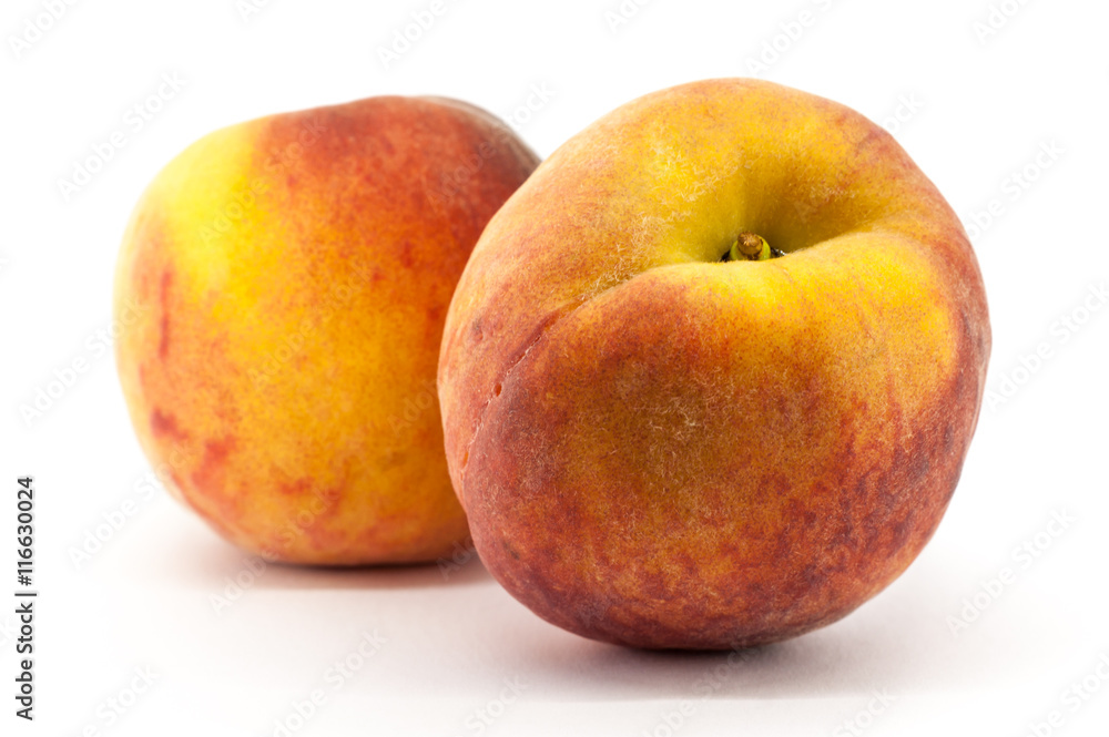 Ripe peach fruit isolated on white background Ripe peach fruit isolated on white background