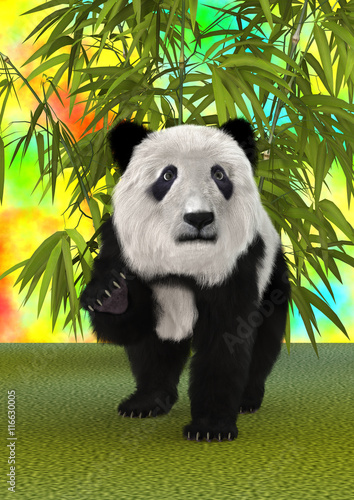 Fototapeta Naklejka Na Ścianę i Meble -  3D Rendering Panda Bear