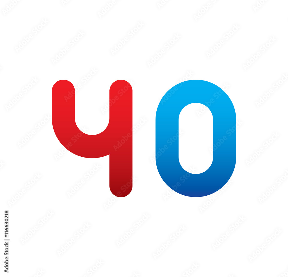 40 logo initial blue and red 40 logo initial blue and red