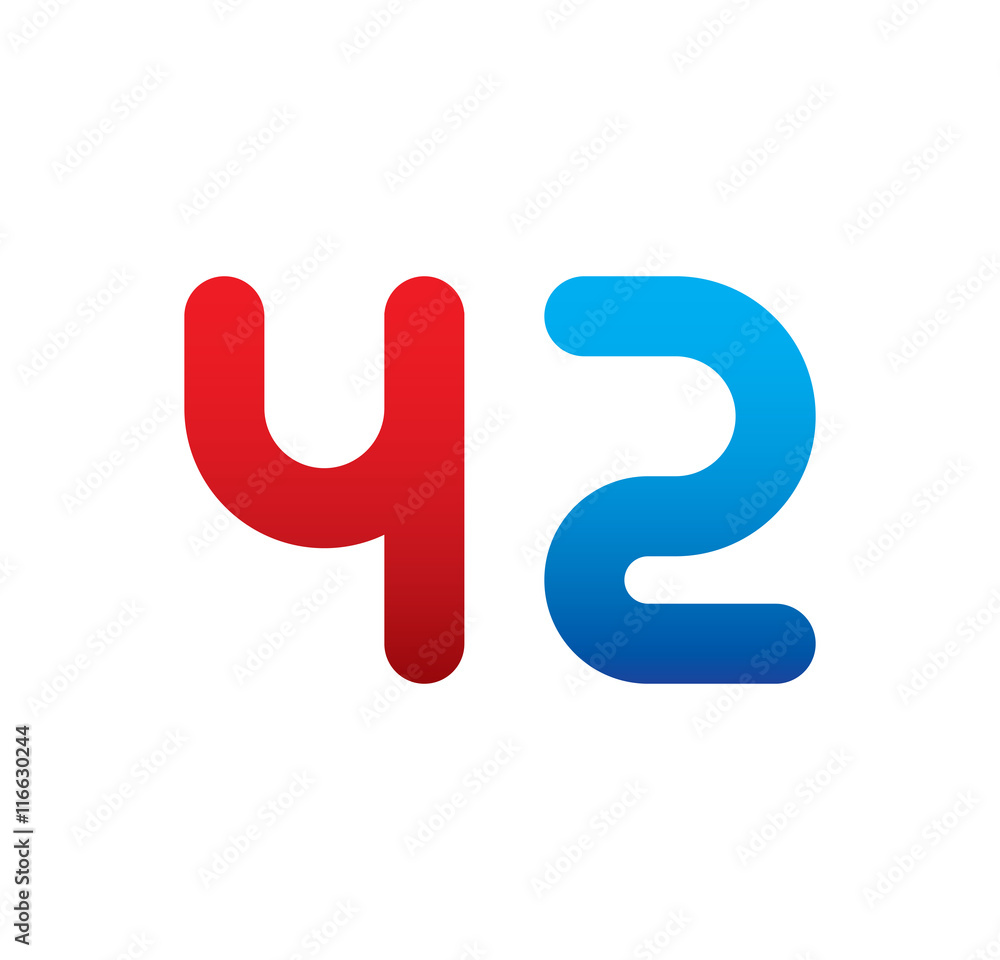 42 logo initial blue and red 42 logo initial blue and red