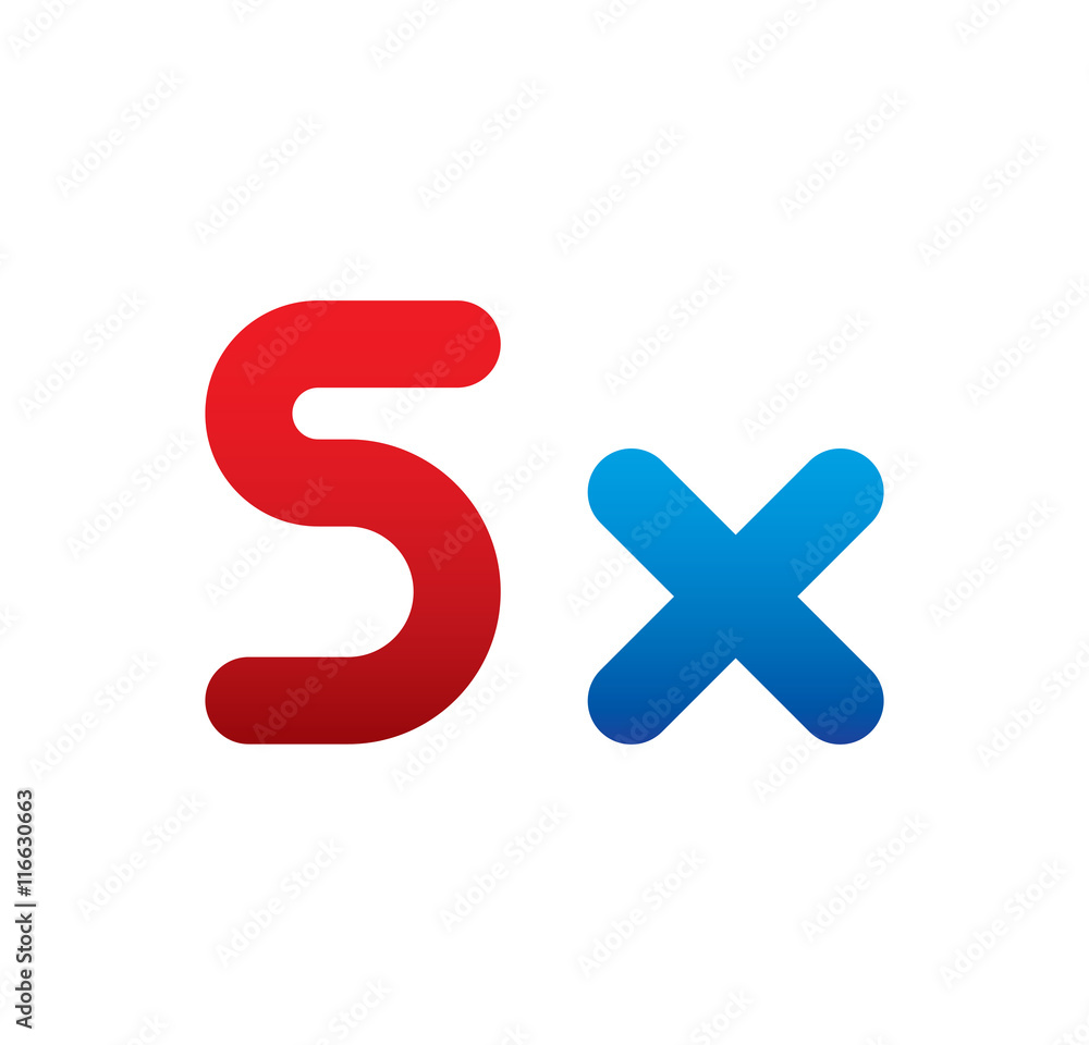 5x logo initial blue and red 5x logo initial blue and red