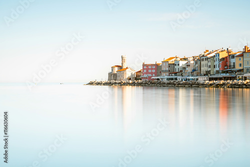 Coastline view on Piran town on the Adriatic sea in southwestern Slovenia © rh2010