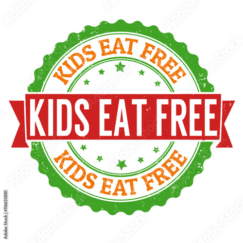 Kids eat free stamp