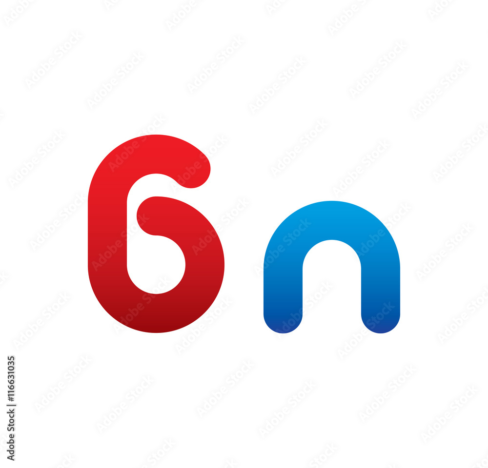 6n logo initial blue and red 6n logo initial blue and red