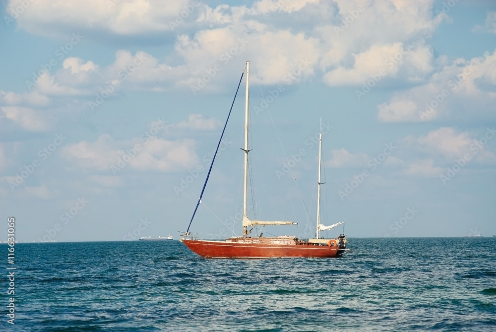 Fototapeta premium Wooden sailing yacht