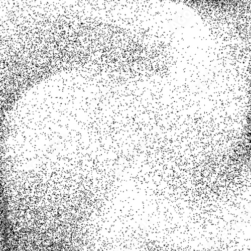 White abstract background with black film grain, noise, dotwork, halftone, grunge texture for design concepts, banners, posters, wallpapers, web, presentations and prints. Vector illustration.