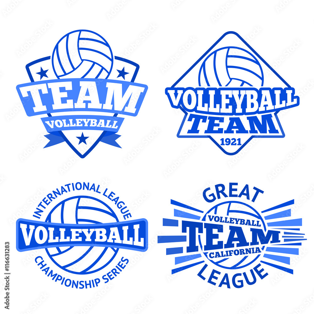 Set of vector volleyball badges, logo templates etc. Set of vector volleyball badges, logo templates etc.