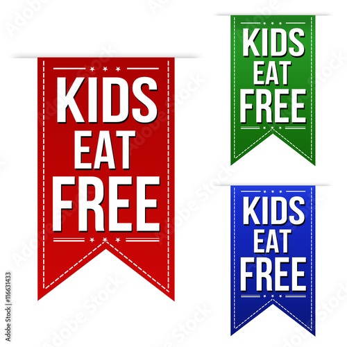 Kids eat free banners set