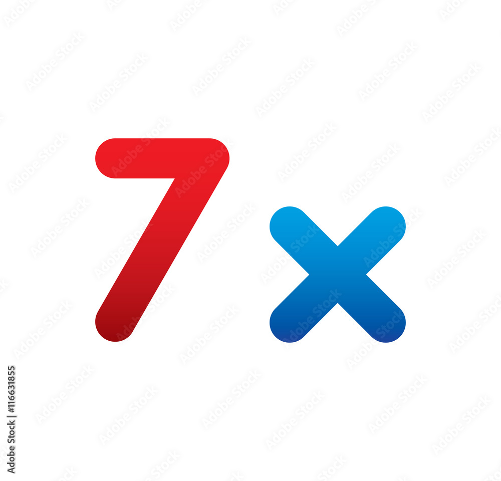 7x logo initial blue and red 7x logo initial blue and red