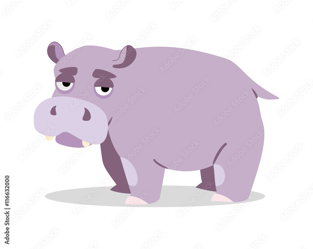 cute hippo on a white background. vector illustration cute hippo on a white background. vector illustration
