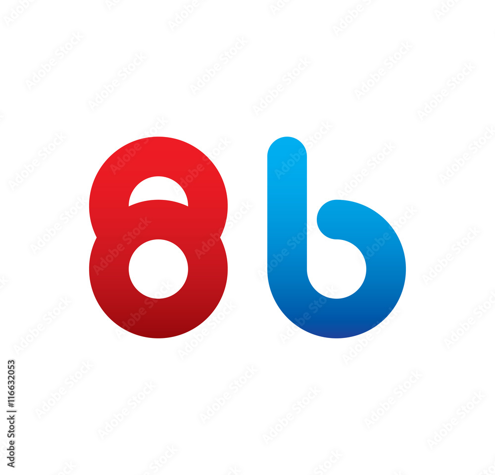 8b logo initial blue and red Stock Vector | Adobe Stock