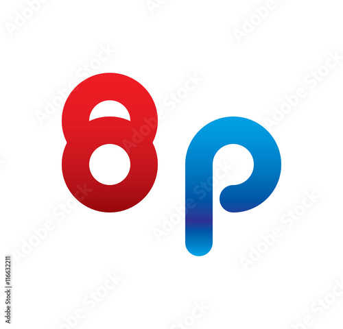 8p logo initial blue and red  photo