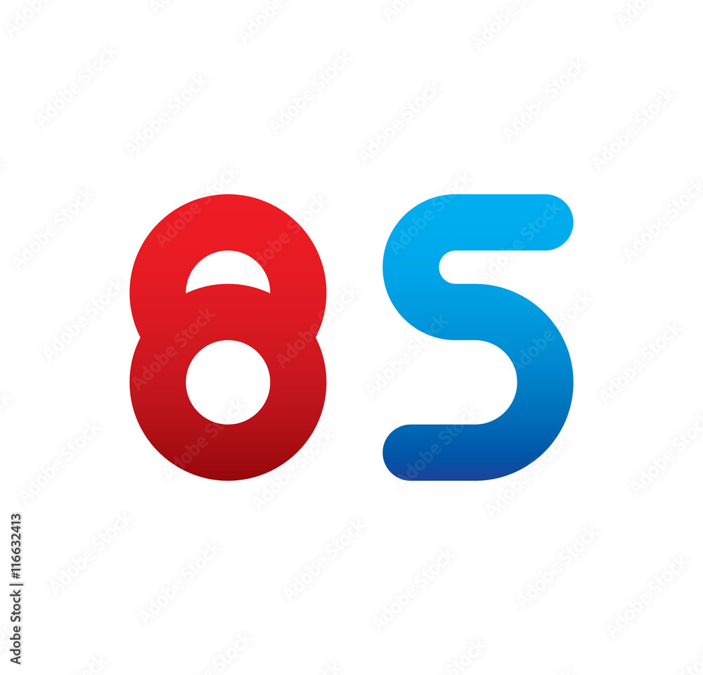 85 logo initial blue and red 85 logo initial blue and red