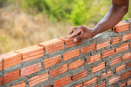 Tela Workers masonry Clay brick to wall