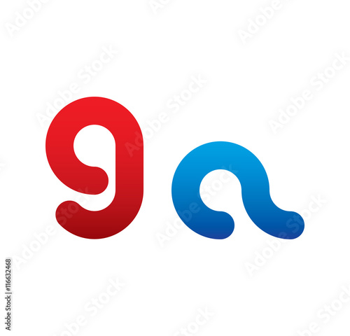 9a logo initial blue and red 