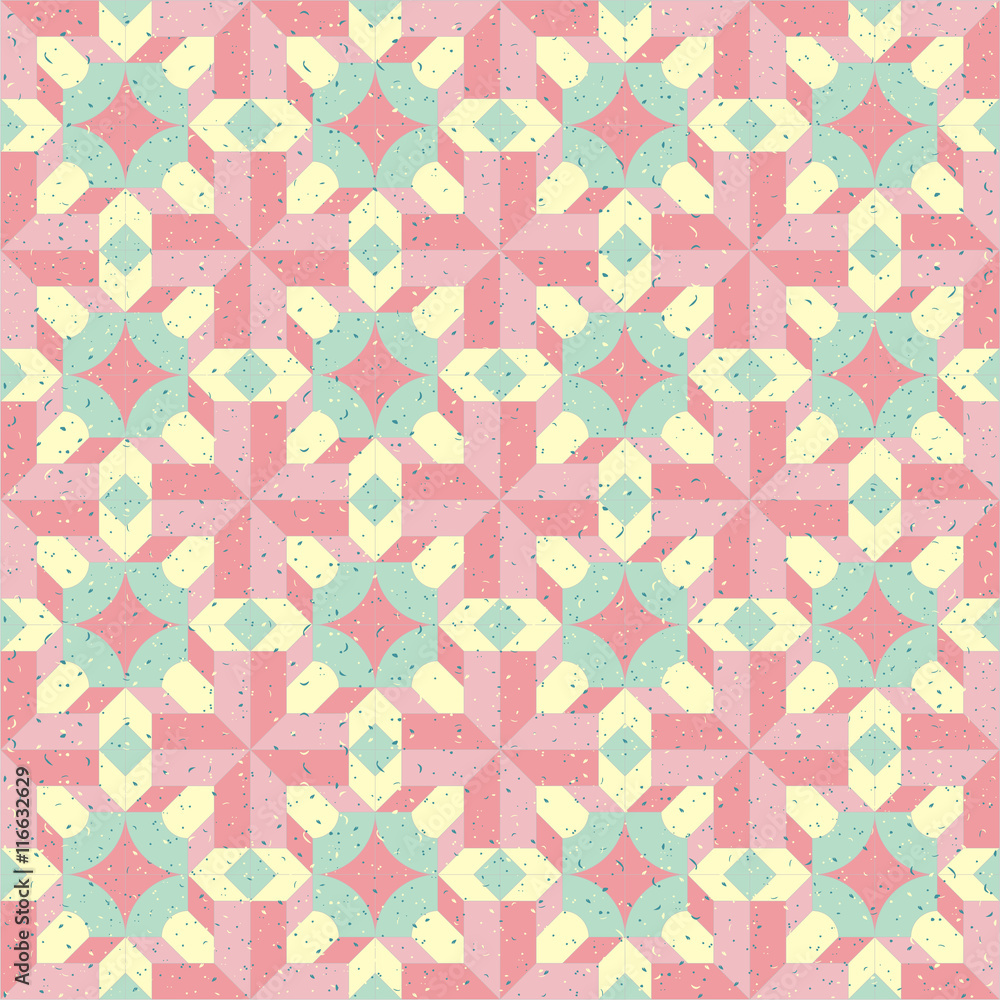 Abstract pattern of yellow, pink and light green color