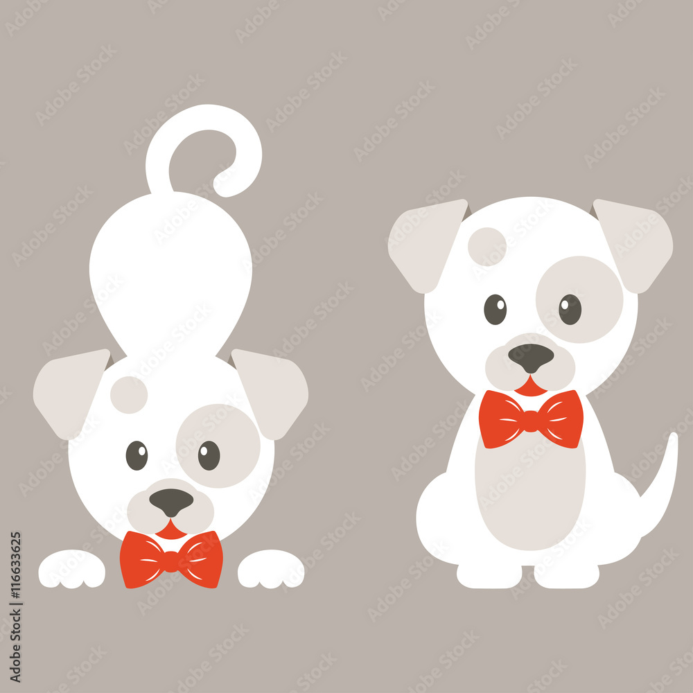 cartoon dog white set