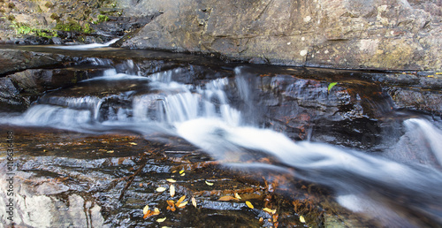 Small waterfall landscape with long exposure in river