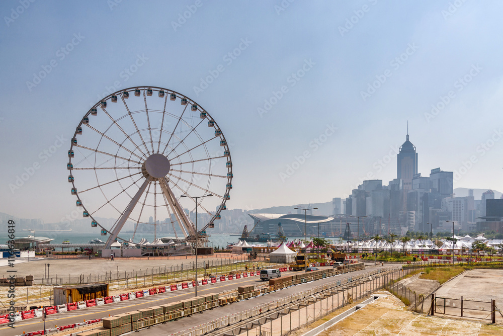 Naklejka premium Ferris Wheel in Hong Kong