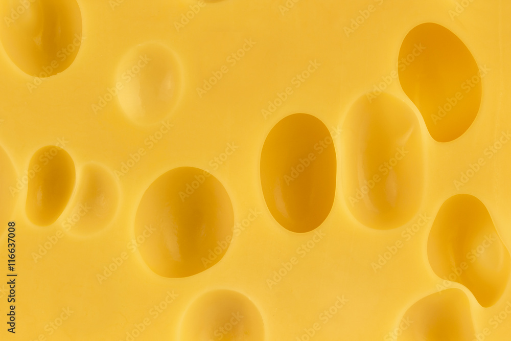 Texture of swiss cheese, close-up Texture of swiss cheese, close-up