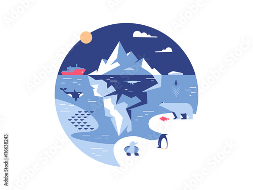Iceberg in sea or ocean