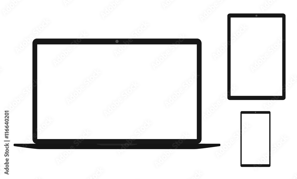 Electronics and white screen Electronics and white screen