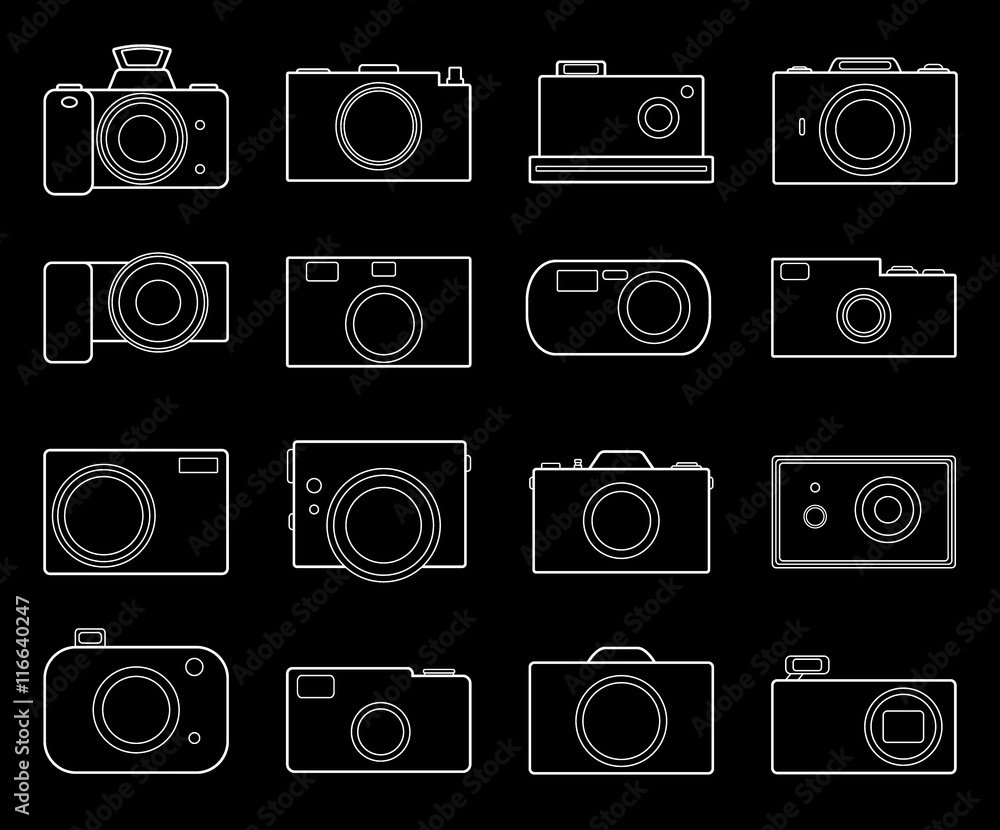 Camera icons set Camera icons set