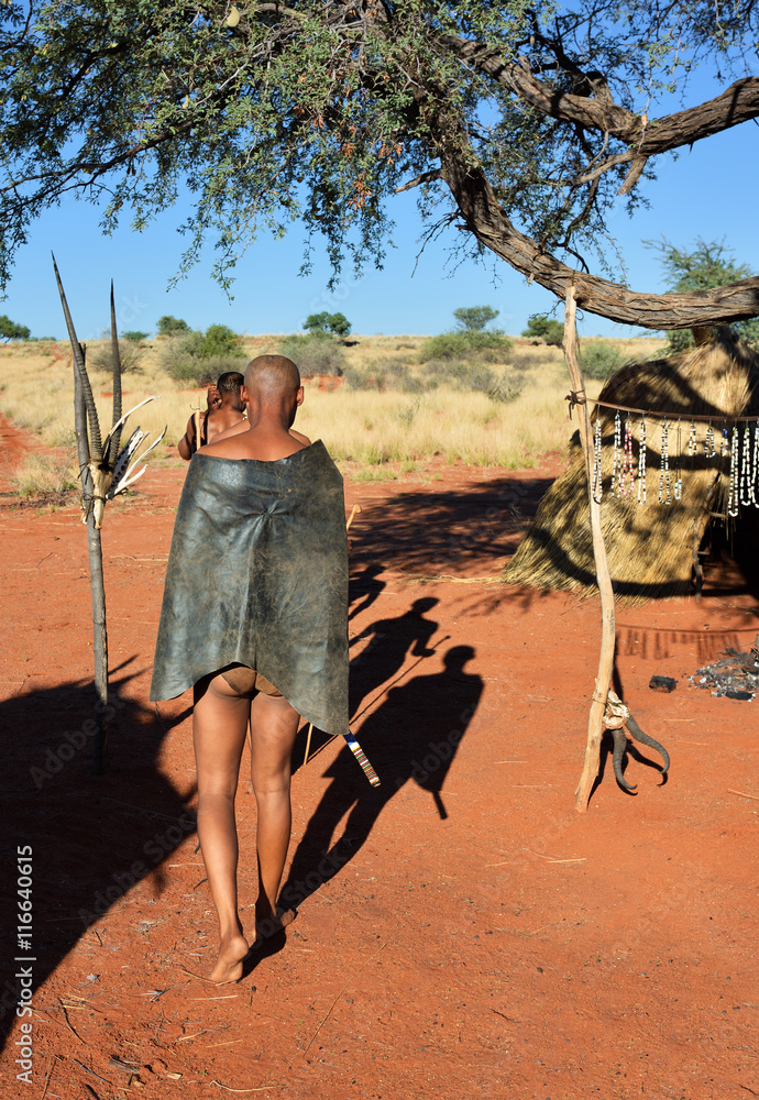Bushmen hunters in the Kalahari desert, Namibia Stock Photo | Adobe Stock