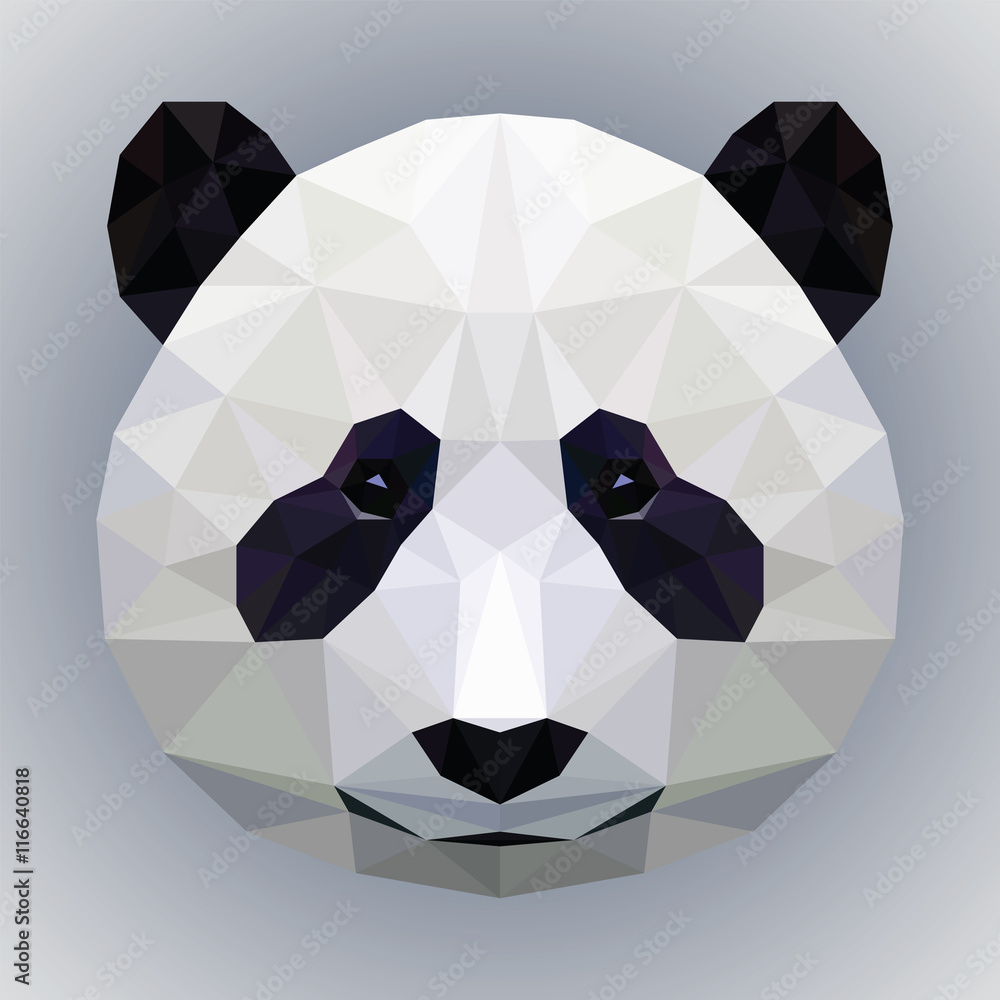 Naklejka premium Polygonal illustration of panda. Vector isolatrd graphics.
