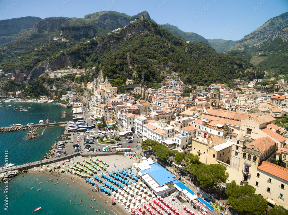 Φωτογραφία Aerial View of Amalfi in Amalfi Coast, Italy