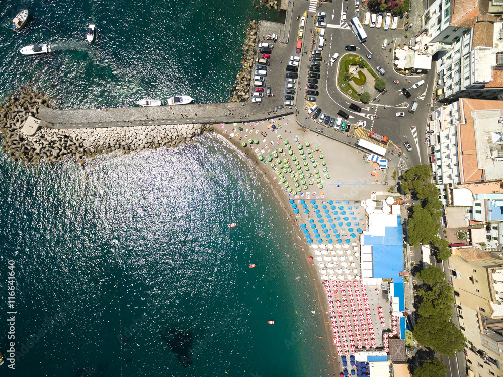 Fototapeta premium Aerial view of Sant'Angelo in Ischia island in Italy