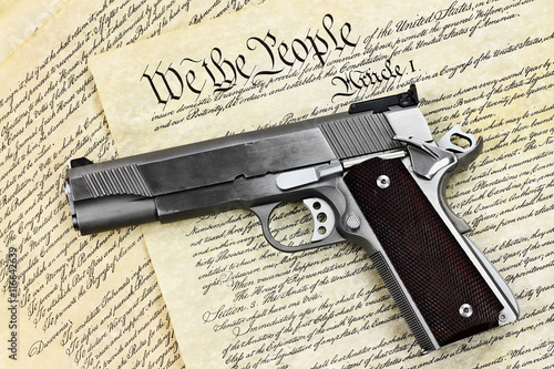 Slika na platnu Hand Gun and Constitution