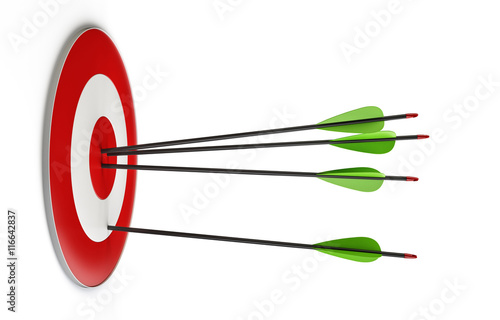 Target and arrows isolated on white background