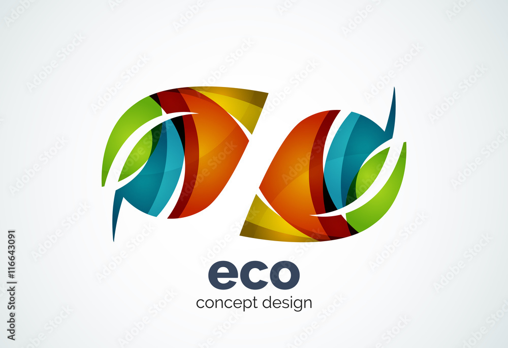 Abstract business company leaf logo template, green concept Abstract business company leaf logo template, green concept