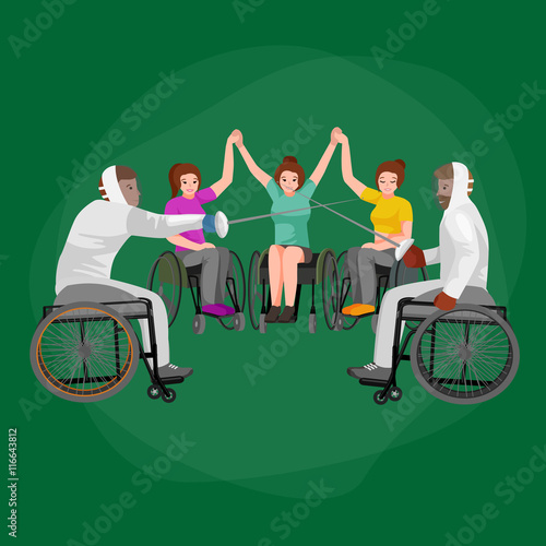 Disable Handicap Sport Paralympic Games Stick Figure Pictogram Icons